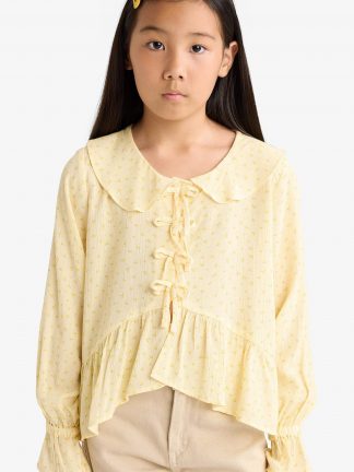 شومیز دخترانه زرد دفکتو