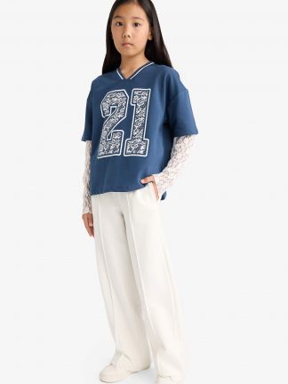 لباس راحتی دخترانه سرمه ای دفکتو