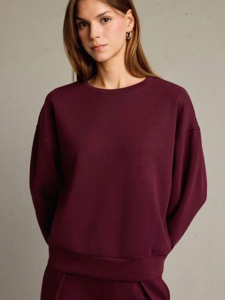 سویشرت زنانه زرشکی دفکتو