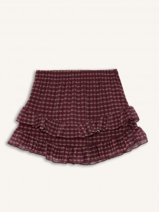 دامن کوتاه زنانه زرشکی دفکتو