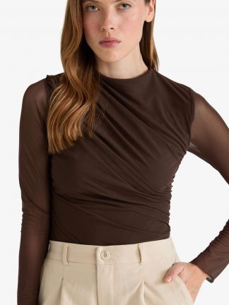 بادی زنانه قهوه ای تیره دفکتو