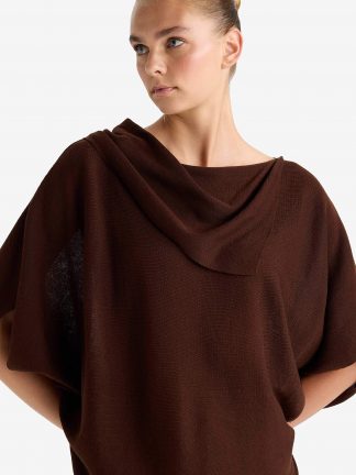 پلیور زنانه قهوه ای دفکتو