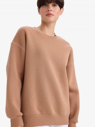 سویشرت زنانه قهوه ای دفکتو