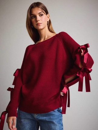 پلیور زنانه زرشکی دفکتو