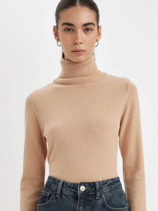 پلیور زنانه بژ دفکتو