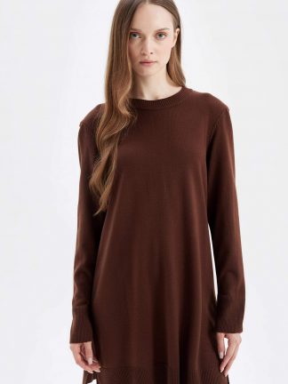 تونیک زنانه قهوه ای دفکتو