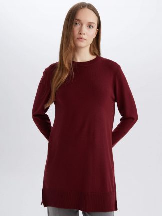 تونیک زنانه زرشکی دفکتو