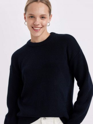 پلیور زنانه سرمه ای دفکتو