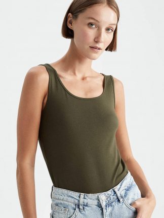 تاپ زنانه خاکی تیره دفکتو