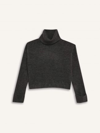 پلیور زنانه خاکستری تیره دفکتو