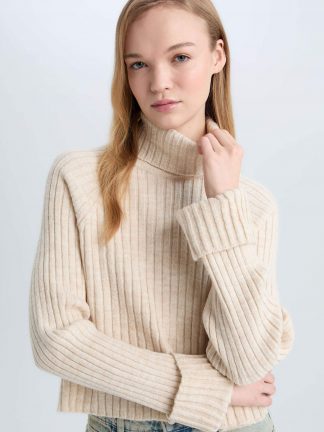 پلیور زنانه بژ دفکتو