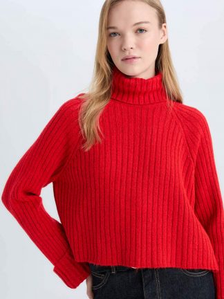 پلیور زنانه قرمز دفکتو