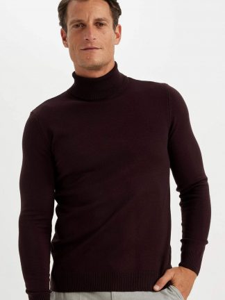 پلیور مردانه زرشکی دفکتو