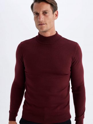 پلیور مردانه زرشکی ملانژ (فرعی) (مادر: زرشکی) دفکتو