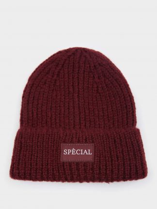 کلاه بافت زنانه زرشکی تیره دفکتو