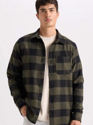 پیراهن مردانه خاکی دفکتو