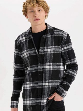 پیراهن مردانه خاکستری تیره دفکتو