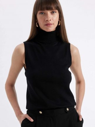 تاپ زنانه مشکی دفکتو