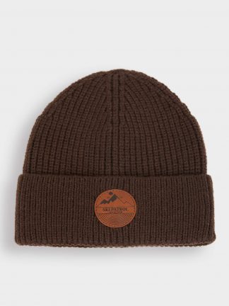 کلاه بافت مردانه قهوه ای دفکتو