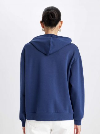 هودی زنانه سرمه ای دفکتو