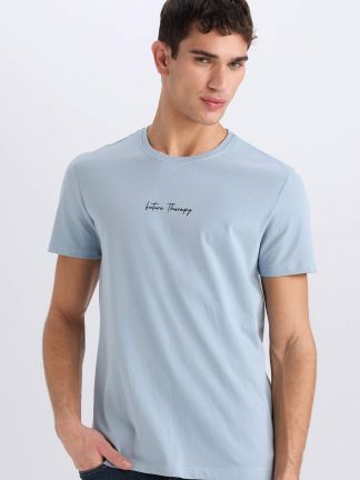 تی شرت مردانه آبی روشن دفکتو