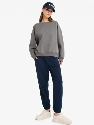 شلوار راحتی زنانه سرمه ای دفکتو