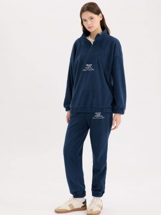 شلوار راحتی زنانه سرمه ای دفکتو