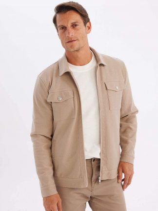 کاپشن مردانه بژ دفکتو