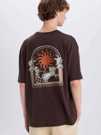 تی شرت مردانه قهوه ای دفکتو