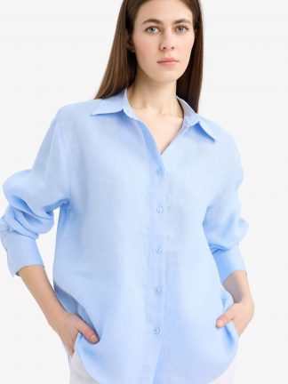 شومیز زنانه آبی روشن دفکتو