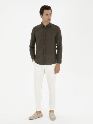 شلوار کتان مردانه بژ کاشارل