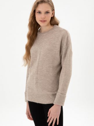 پلیور زنانه طوسی ملانژ یو اس پولو