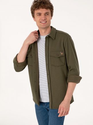 پیراهن مردانه خاکی روشن یو اس پولو