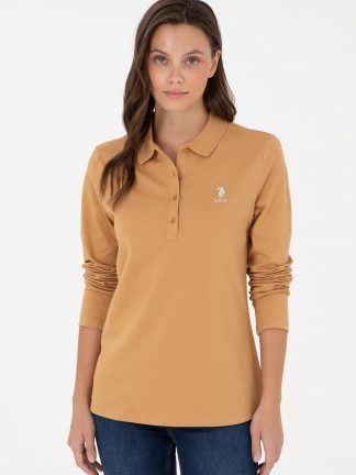 سویشرت زنانه شتری یو اس پولو