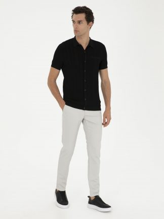 شلوار کتان مردانه طوسی کاشارل