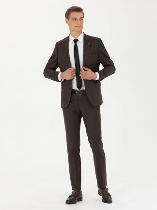 شلوار پارچه ای مردانه قهوه ای کاشارل