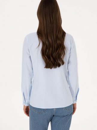 شومیز زنانه آبی روشن یو اس پولو