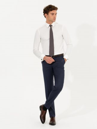 شلوار پارچه ای مردانه سرمه ای کاشارل