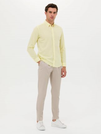 شلوار پارچه ای مردانه بژ کاشارل