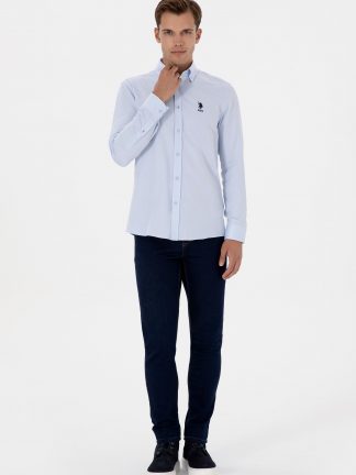 شلوار جین اسلیم فیت مردانه آبی تیره یو اس پولو