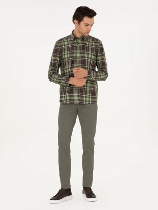 شلوار کتان مردانه خاکی روشن کاشارل