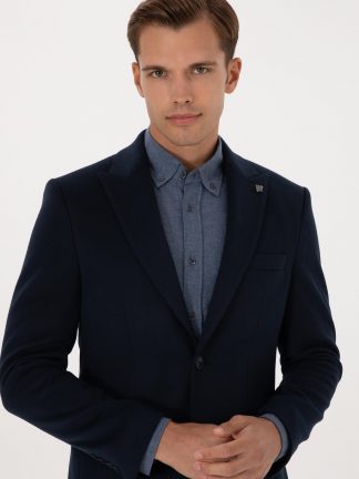 کت مردانه سرمه ای یو اس پولو