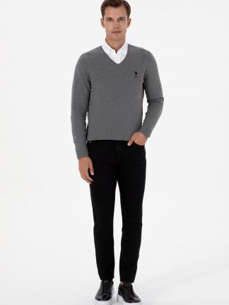 شلوار جین اسلیم فیت مردانه مشکی یو اس پولو