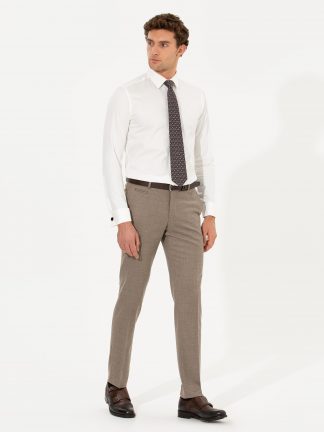 شلوار پارچه ای مردانه شتری کاشارل