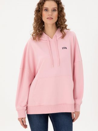 هودی زنانه صورتی پودری یو اس پولو