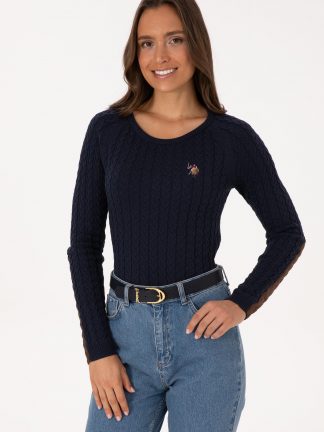 پلیور زنانه سرمه ای یو اس پولو