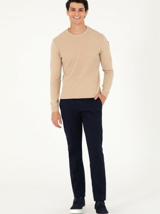 شلوار کتان مردانه سرمه ای یو اس پولو