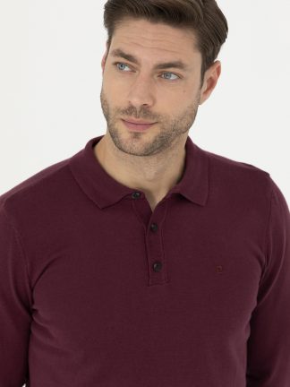 پلیور مردانه زرشکی پیرکاردین