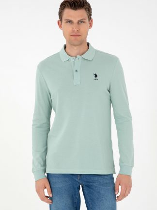 سویشرت مردانه آبی فیروزه ای یو اس پولو