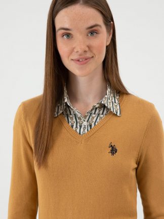 پلیور زنانه شتری یو اس پولو